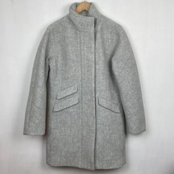 NWT 6 Cocoon Coat Italian Stadium Cloth Wool Heathered Dusk Gray - Picture 3 of 12